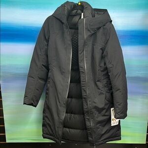 Lululemon Black Quilted Puffer Coat with Hood